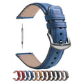Watch Band | Yola leather Band | Light Blue Fullmosa watch band 18mm / Silver