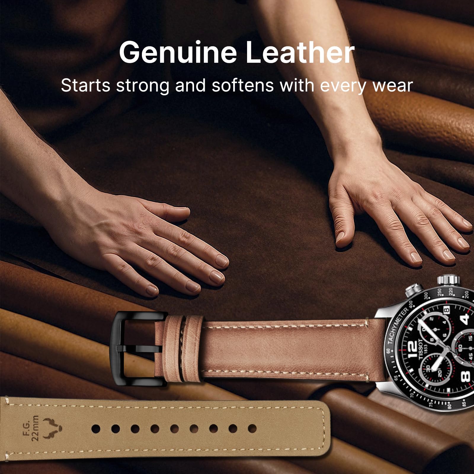 Watch Band | Yola leather Band | Light Brown Fullmosa watch band