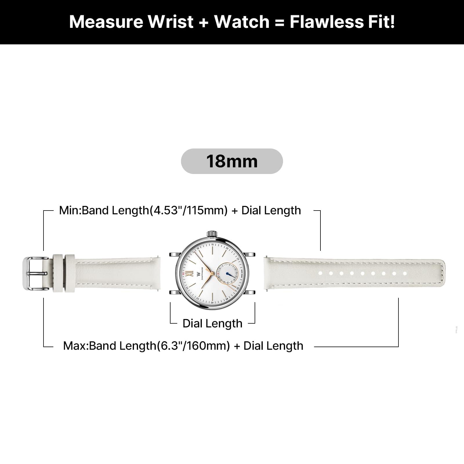 Watch Band | Yola leather Band | White Fullmosa watch band