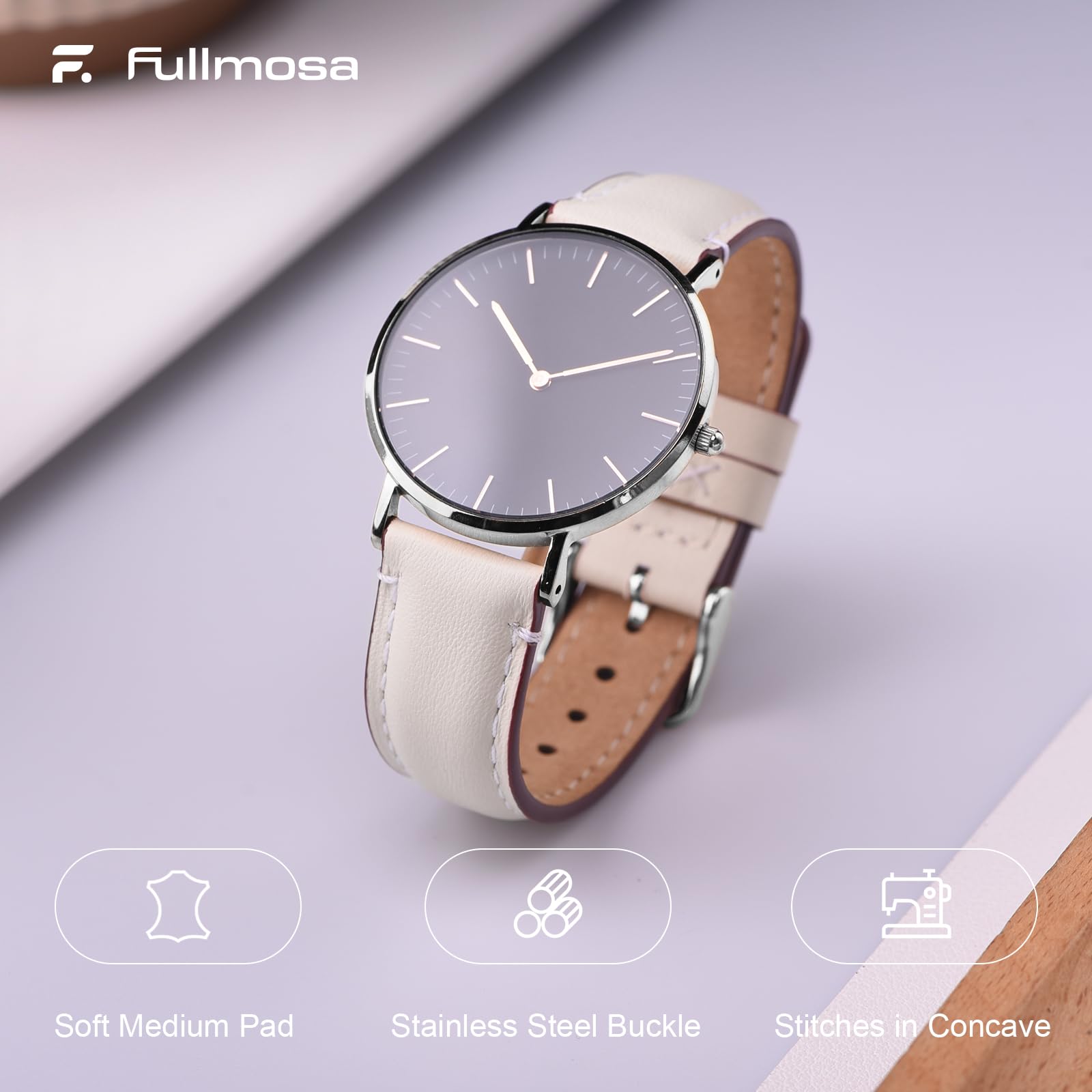 Watch Band | Yola leather Band | White Fullmosa watch band