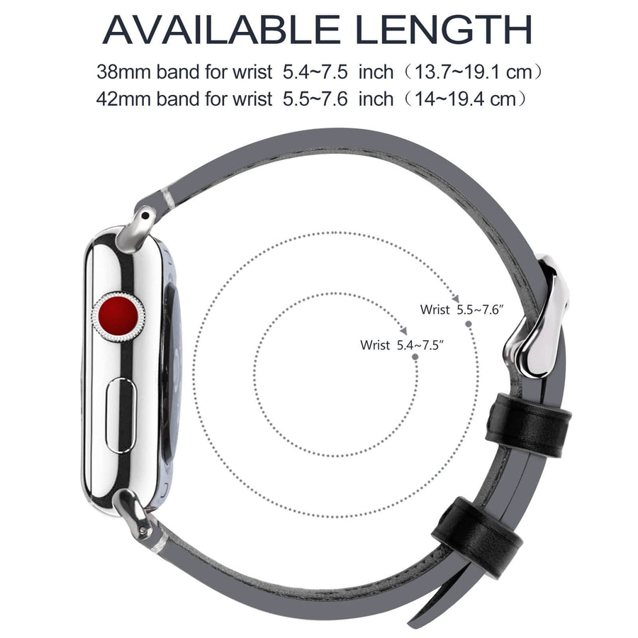Apple Watch Band | Black Leather | Wax Fullmosa