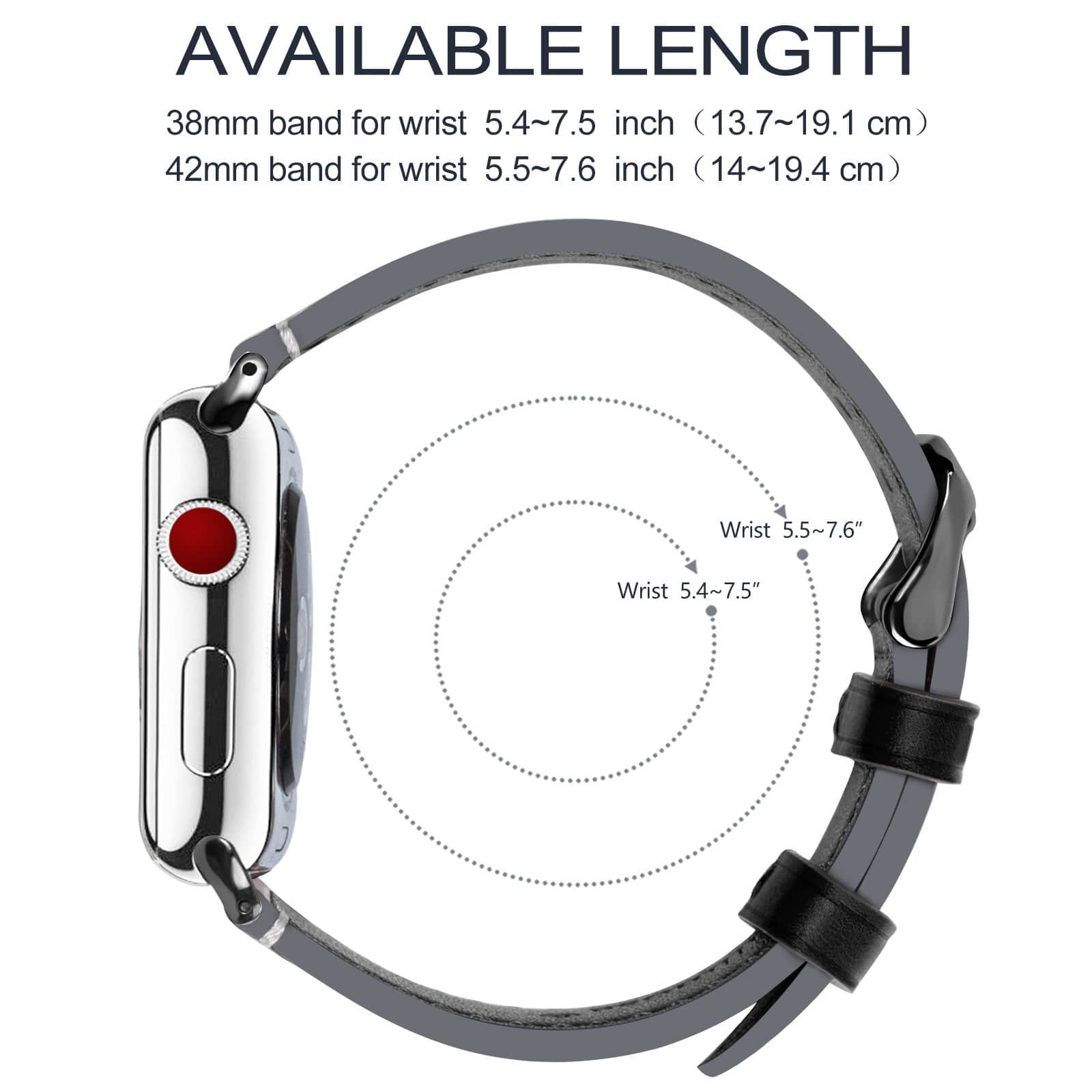 Apple Watch Band | Black Leather | Wax Fullmosa
