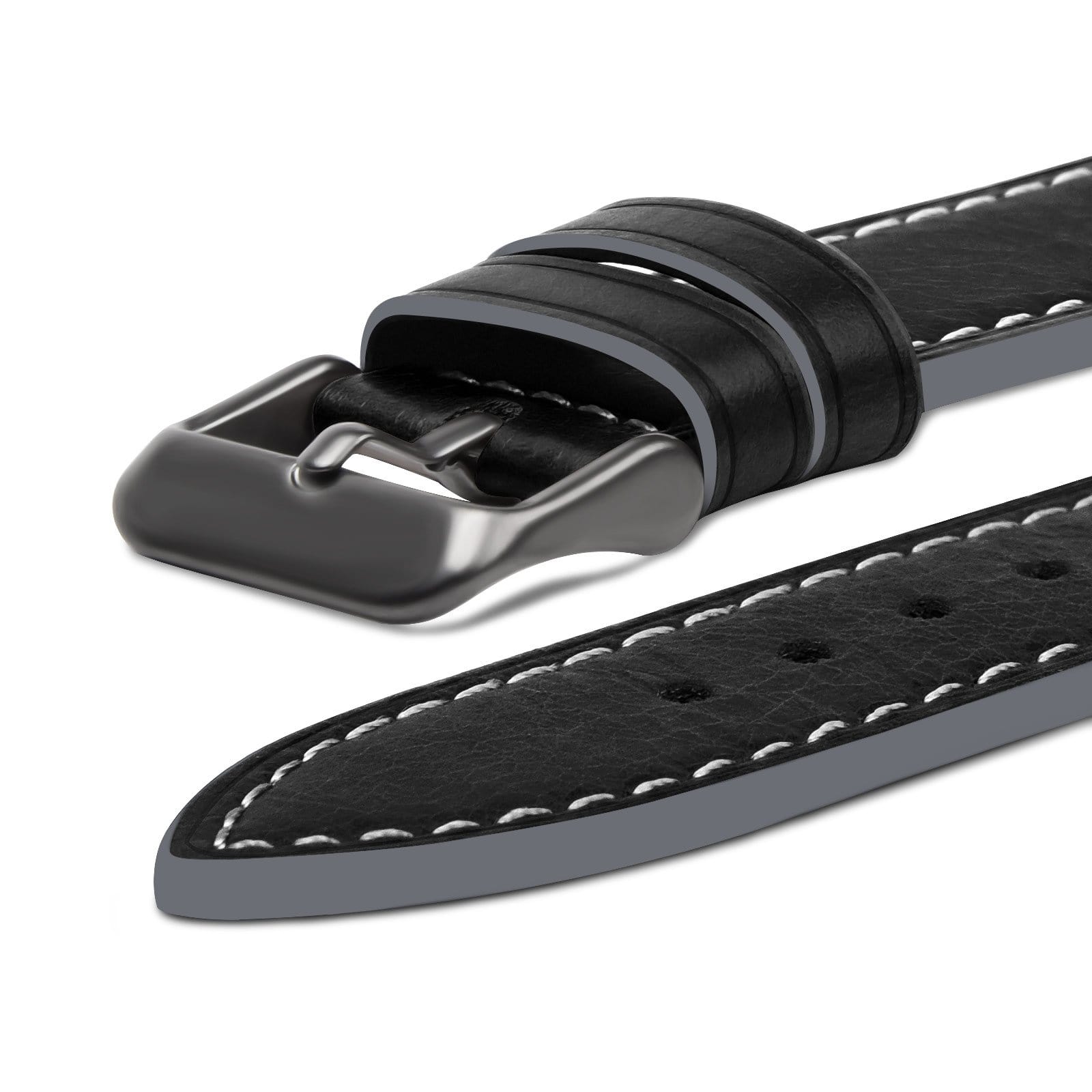 Apple Watch Band | Black Leather | Wax Fullmosa