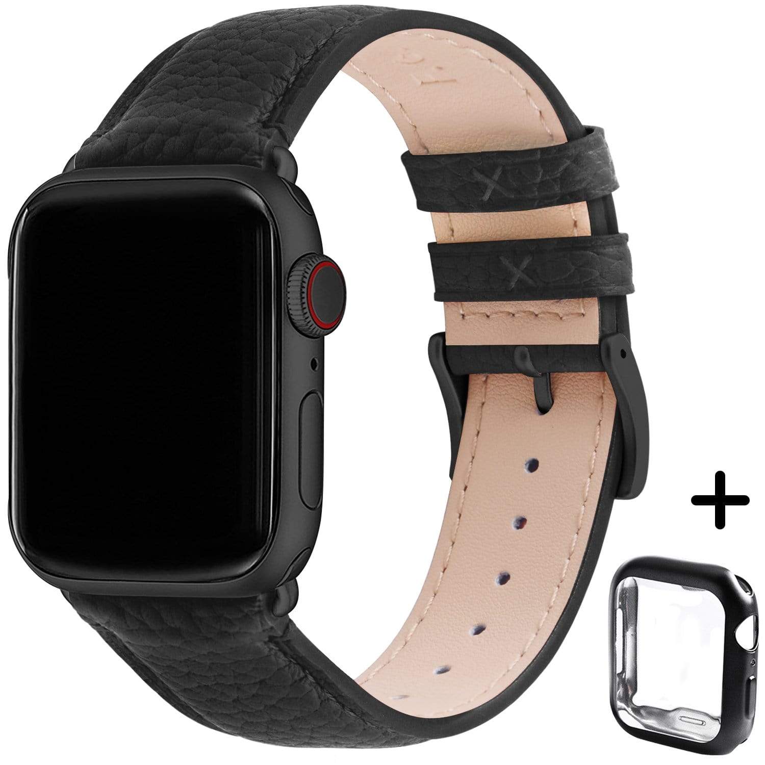Apple Watch Band | Black | Litchi-Bosin Fullmosa 38mm/40mm / Gunmetal