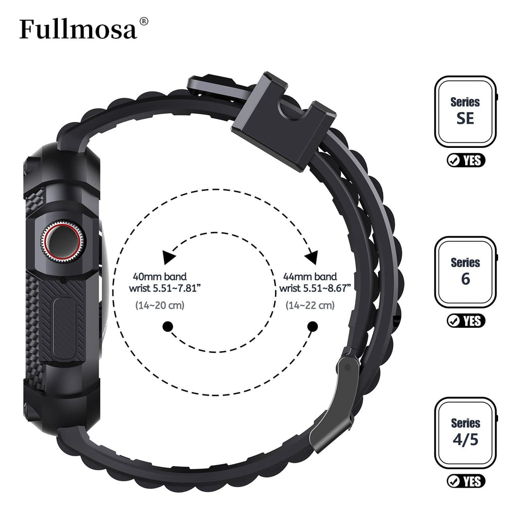 Apple Watch Band | Black Silicone | Warrior Fullmosa