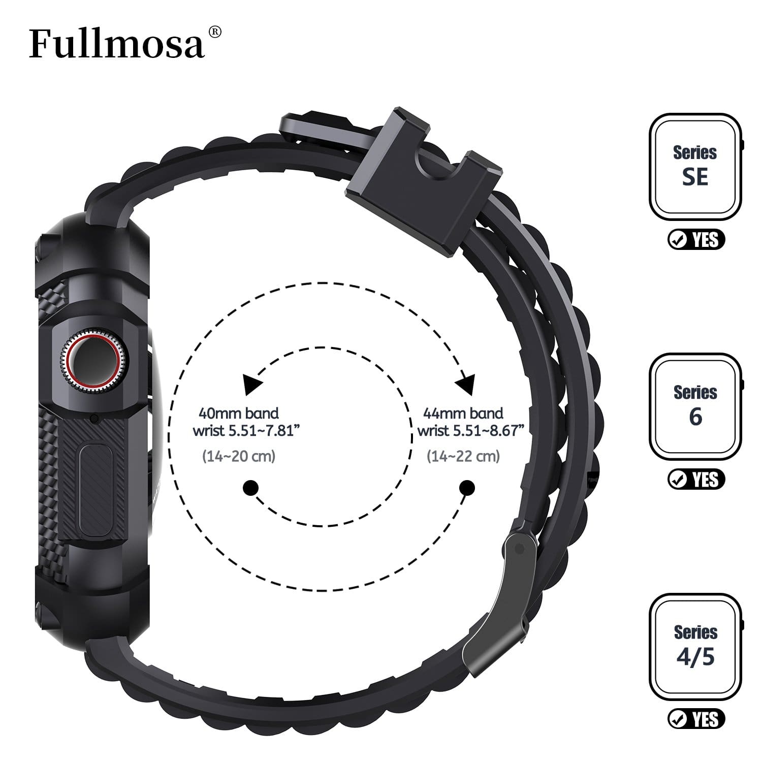 Apple Watch Band | Black Silicone | Warrior Fullmosa
