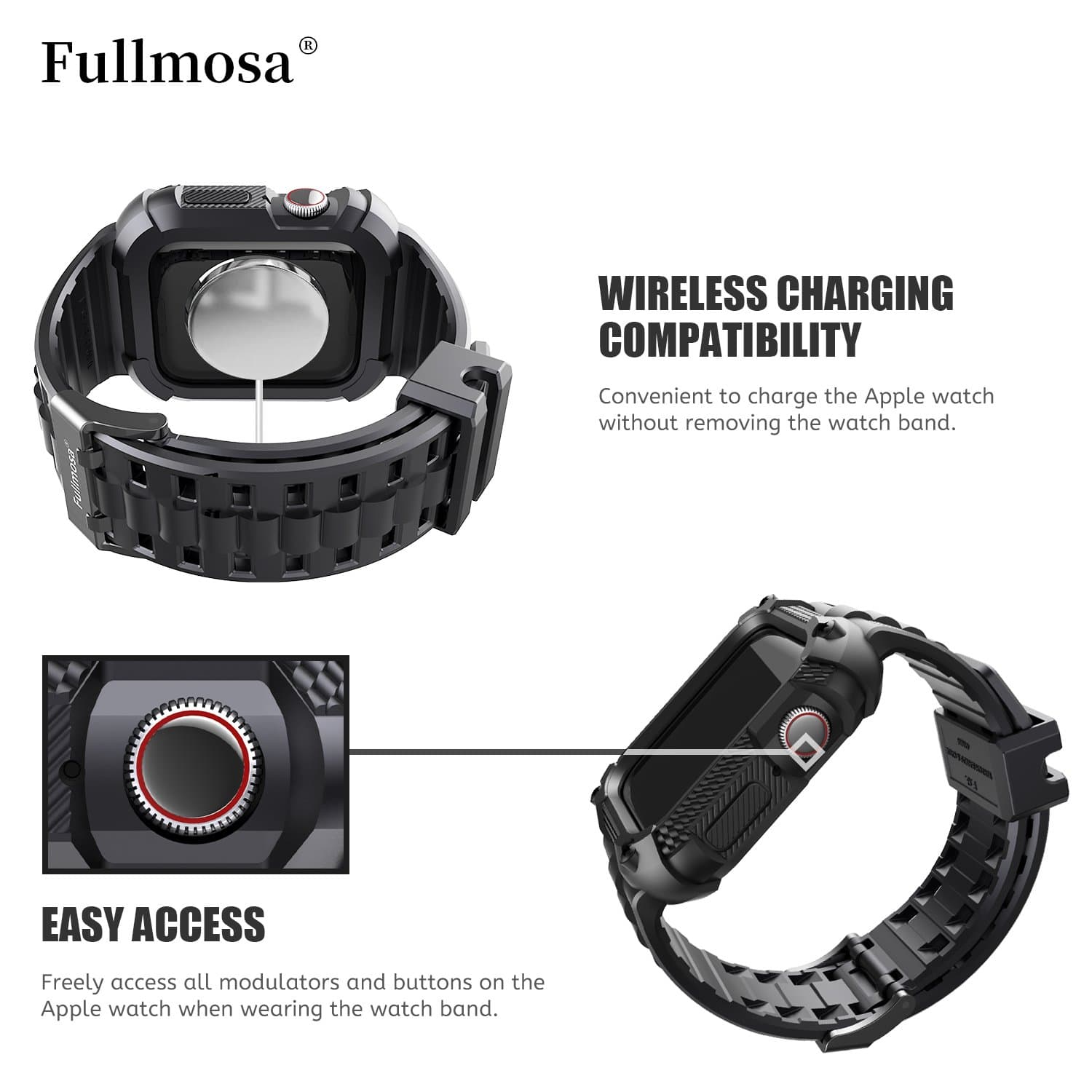 Apple Watch Band | Black Silicone | Warrior Fullmosa