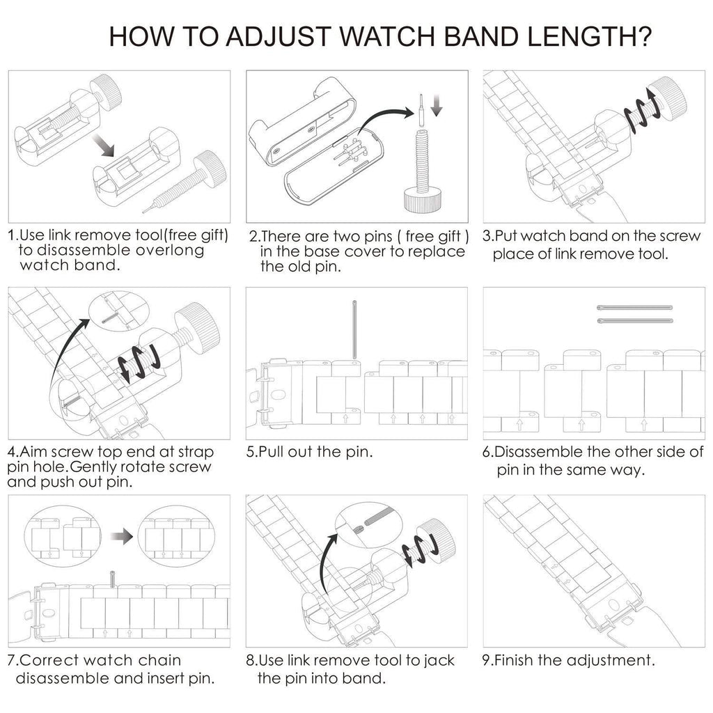 Apple Watch Band | Black Stainless Steel Metal Fullmosa