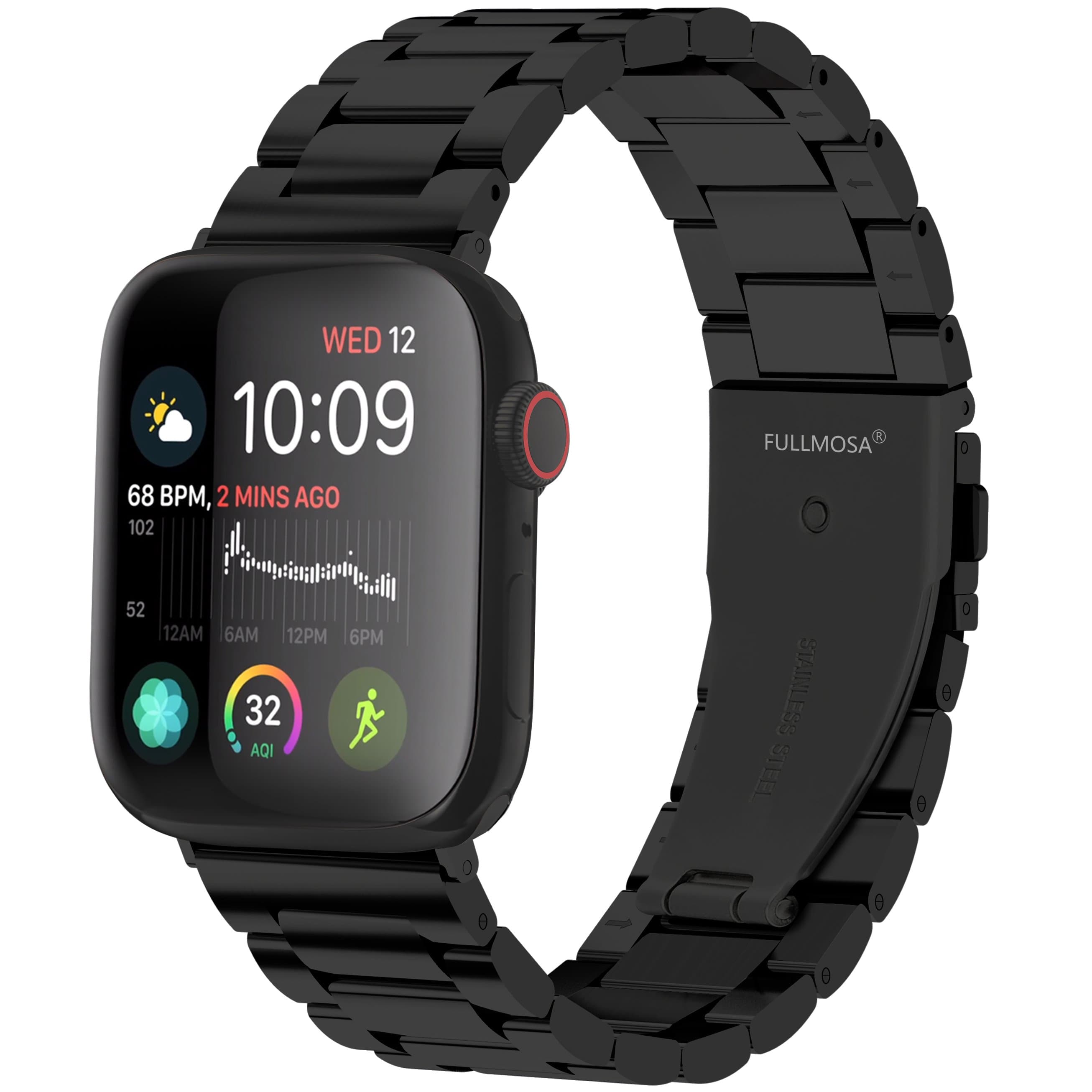 Apple Watch Band | Black Stainless Steel Metal Fullmosa 38mm/40mm