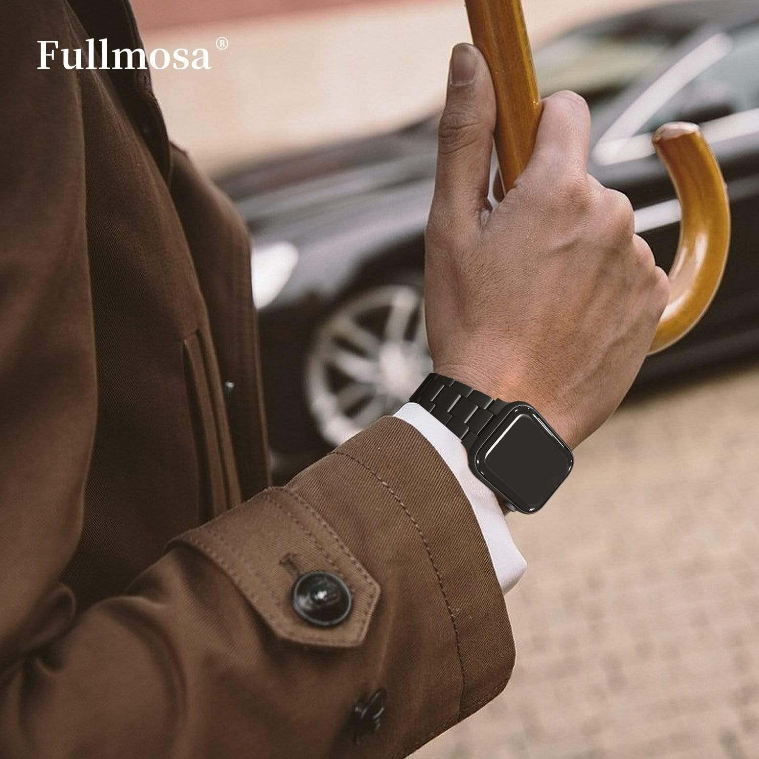 Apple Watch Band  | Black Upgraded Version Stainless Steel Fullmosa