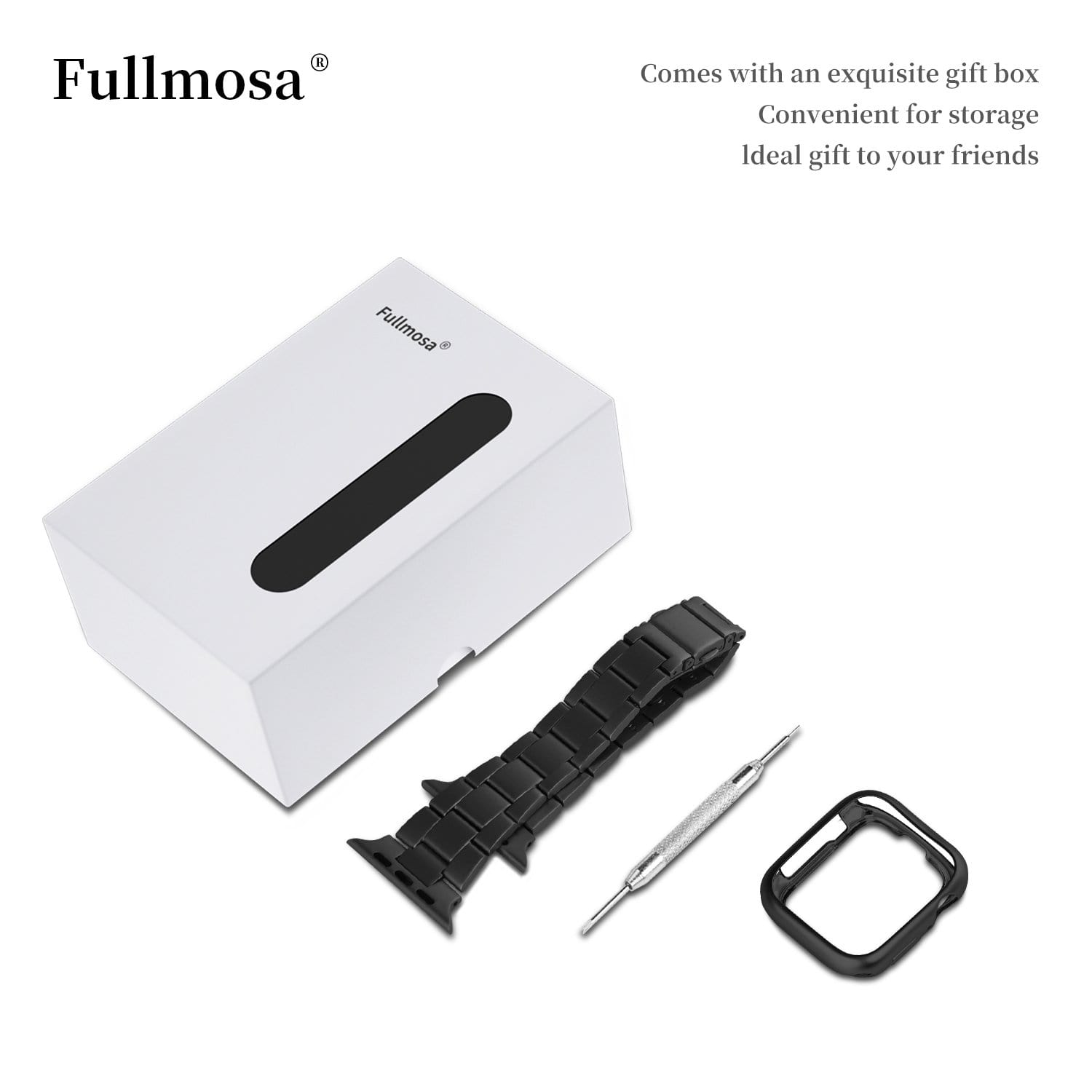 Apple Watch Band  | Black Upgraded Version Stainless Steel Fullmosa