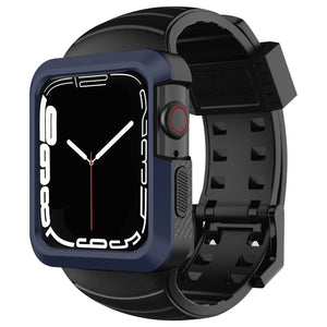 Apple Watch Band |  Black with Blue Silicone | Cafi Fullmosa