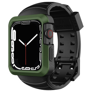 Apple Watch Band |  Black with Green Silicone | Cafi Fullmosa
