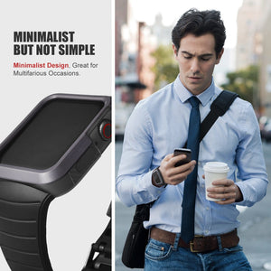Apple Watch Band |  Black with Grey Silicone | Cafi Fullmosa