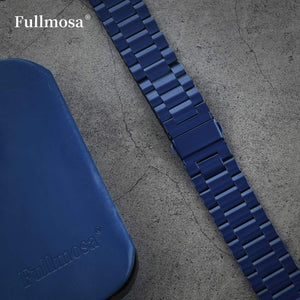 Apple Watch Band  | Blue Stainless Steel Metal Fullmosa