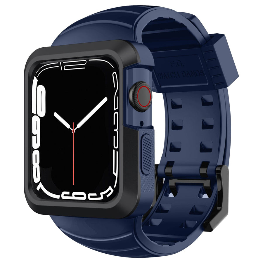 Apple Watch Band |  Blue with Black Silicone | Cafi Fullmosa