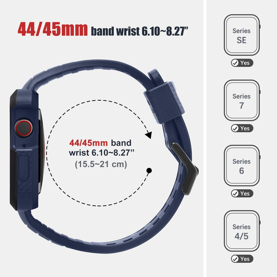 Apple Watch Band |  Blue with Black Silicone | Cafi Fullmosa