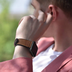 Apple Watch Band | Brown Leather / Silicone Fullmosa
