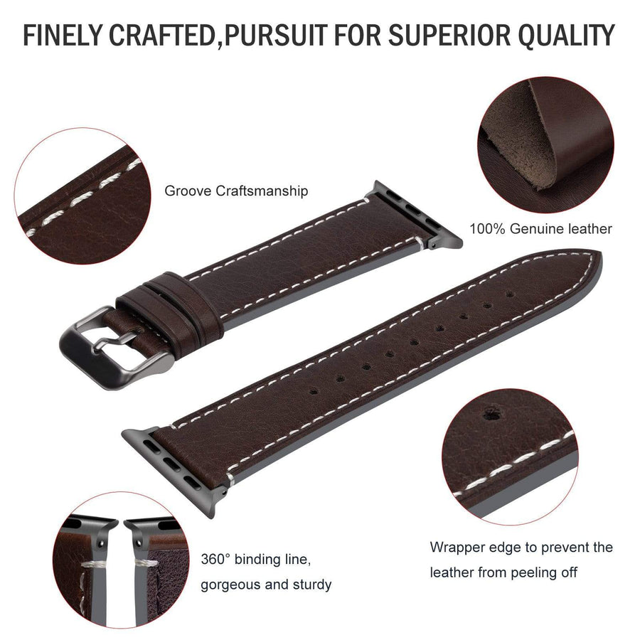 black leather apple watch band