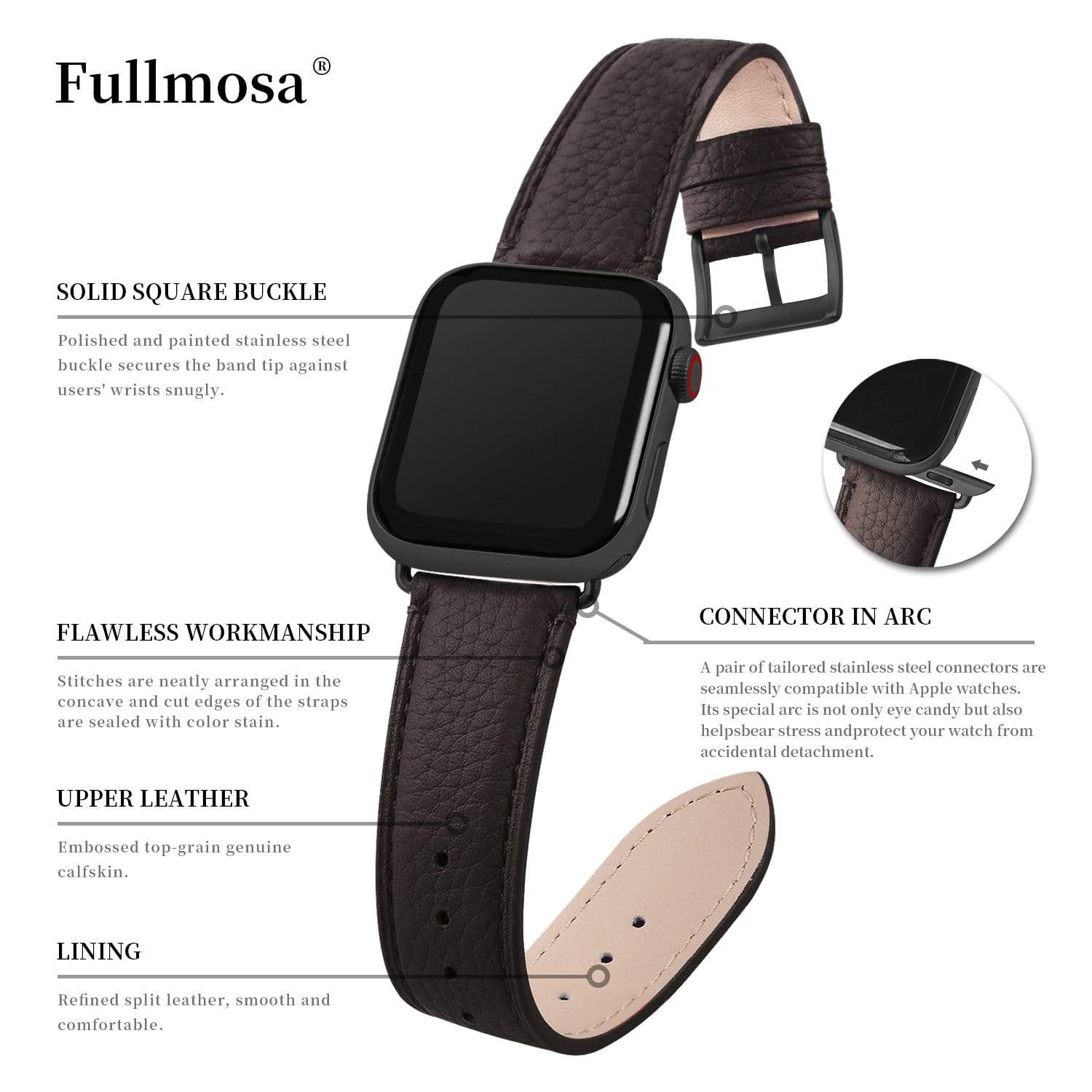 Apple Watch Band | Coffee | Litchi-Bosin Fullmosa