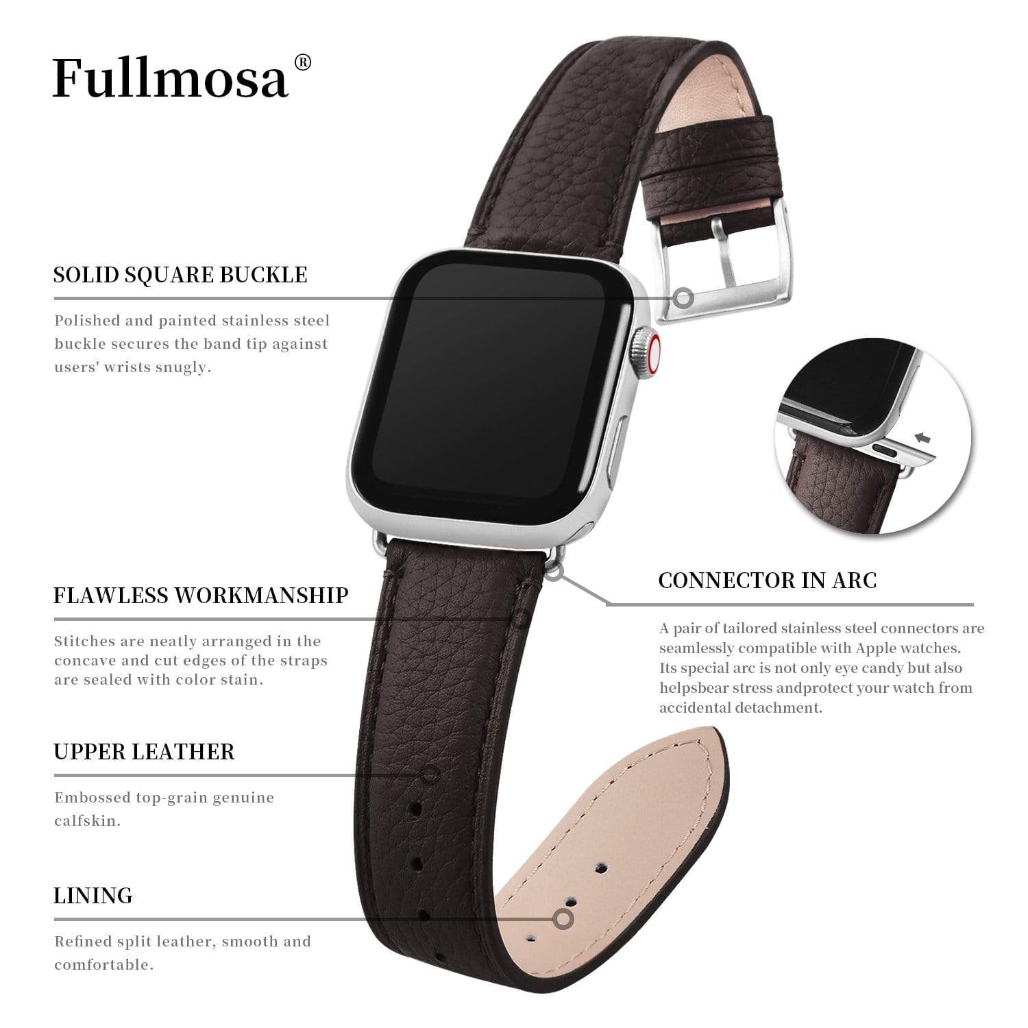 Apple Watch Band | Coffee | Litchi-Bosin Fullmosa