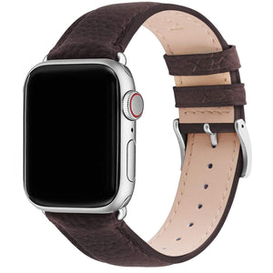 Apple Watch Band | Coffee | Litchi-Bosin Fullmosa 38mm/40mm / Silver