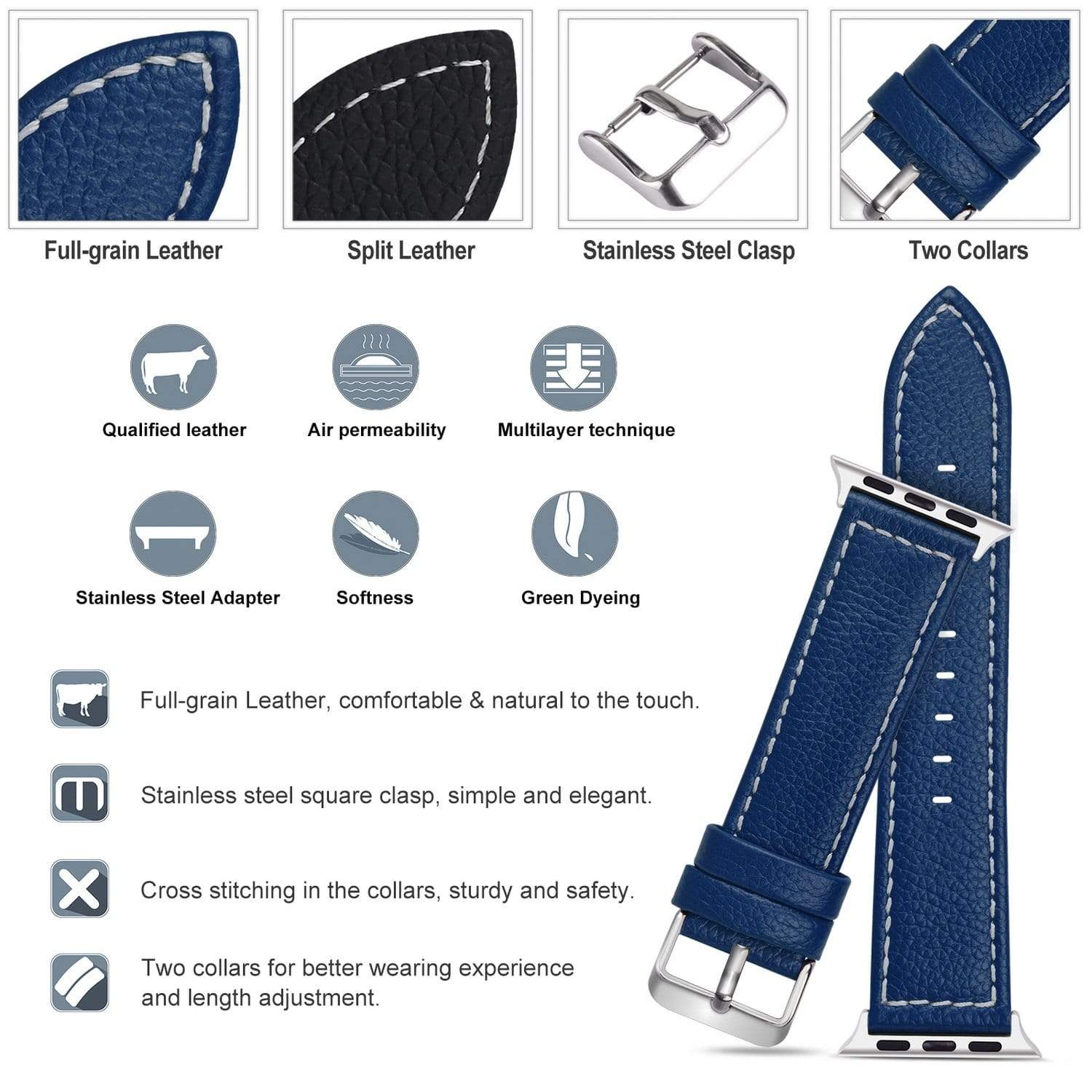 leather apple watch band 44mm