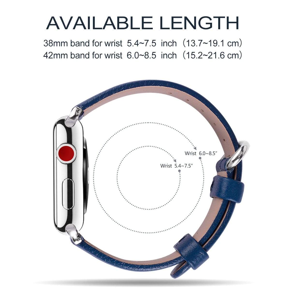 Dark Blue Leather apple watch band