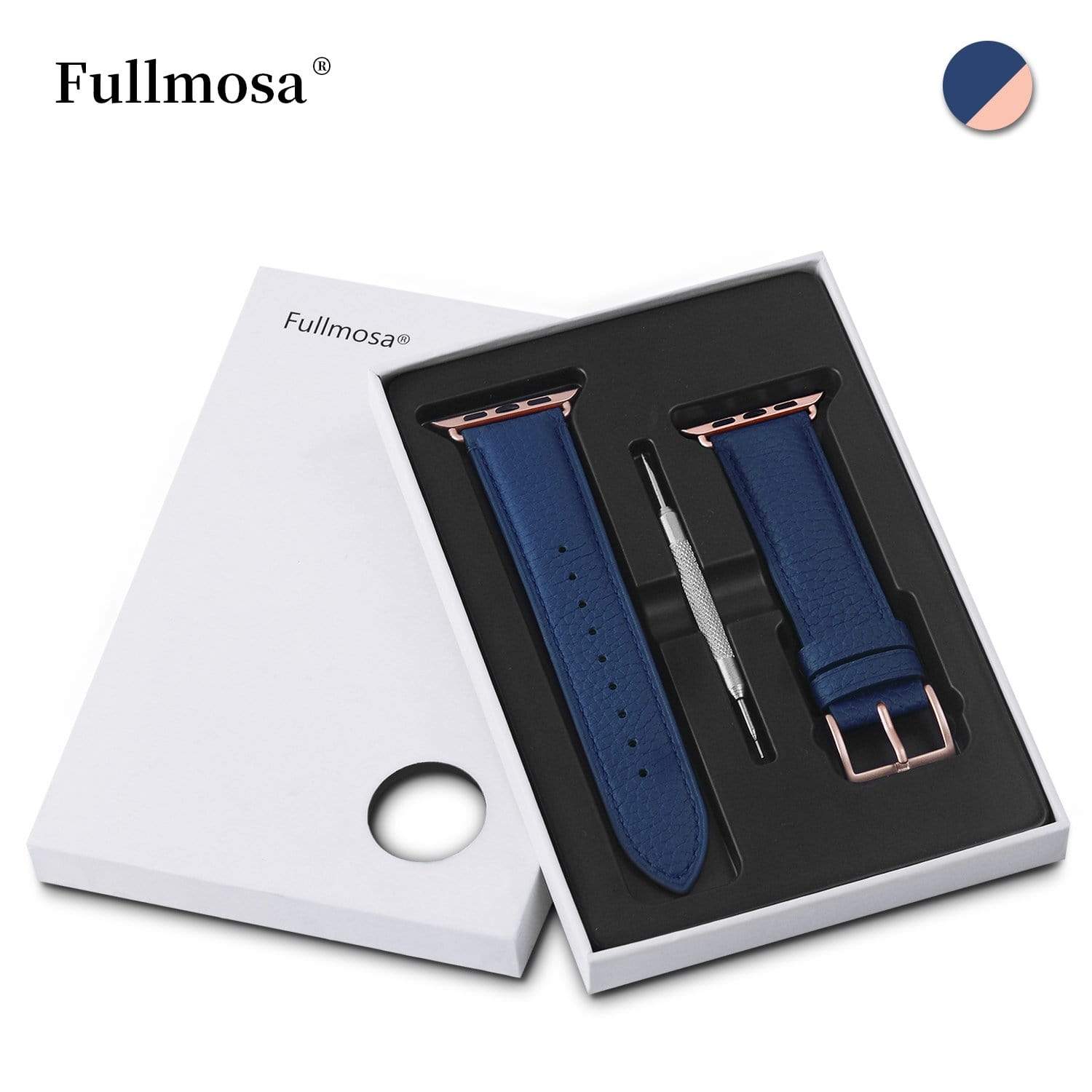 Apple Watch Band | Dark blue | Litchi-Bosin Fullmosa