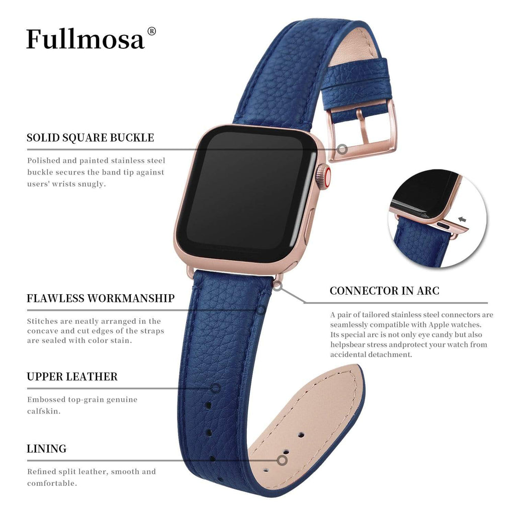 Apple Watch Band | Dark blue | Litchi-Bosin Fullmosa