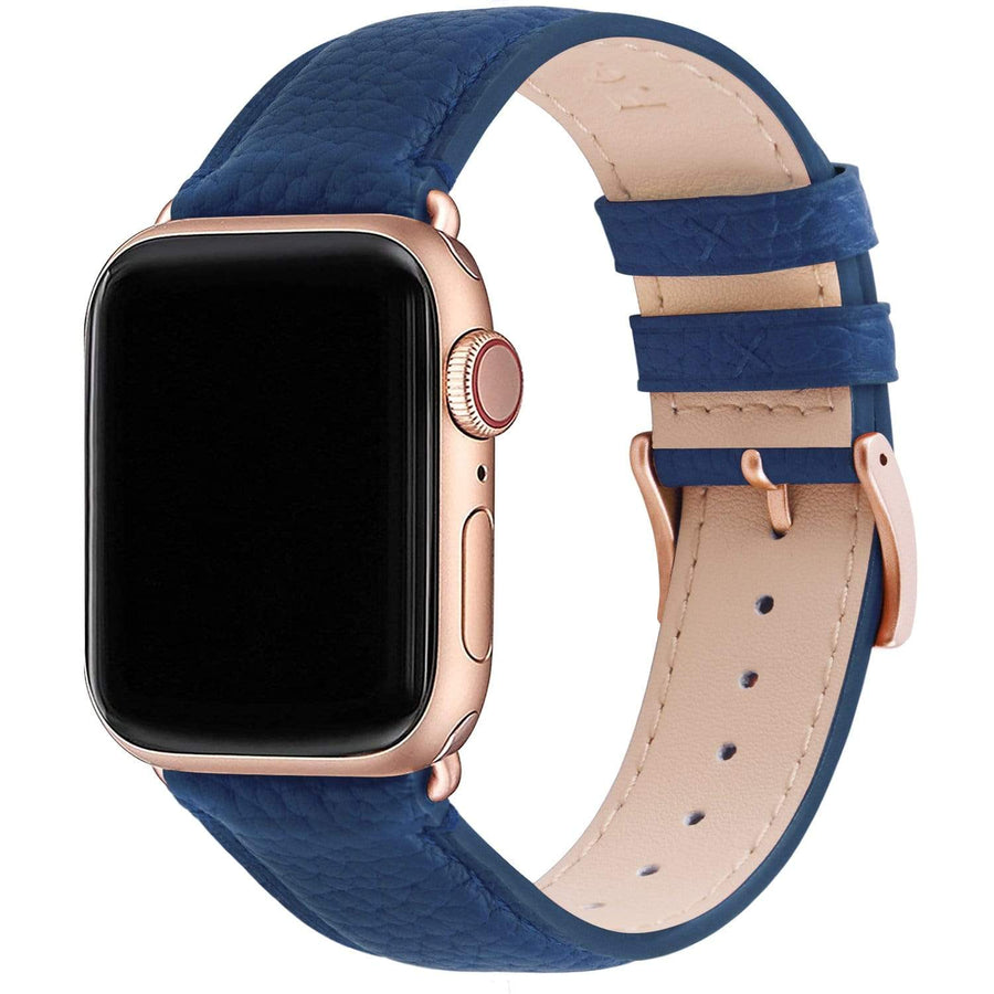Apple Watch Band | Dark blue | Litchi-Bosin Fullmosa 38mm/40mm / Rose gold