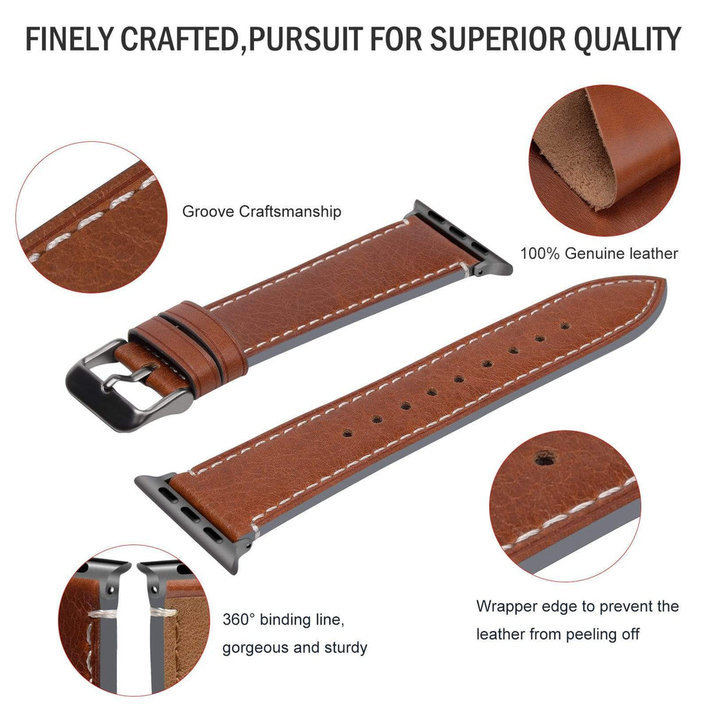 Apple Watch Band | Dark Brown Leather | Wax Fullmosa