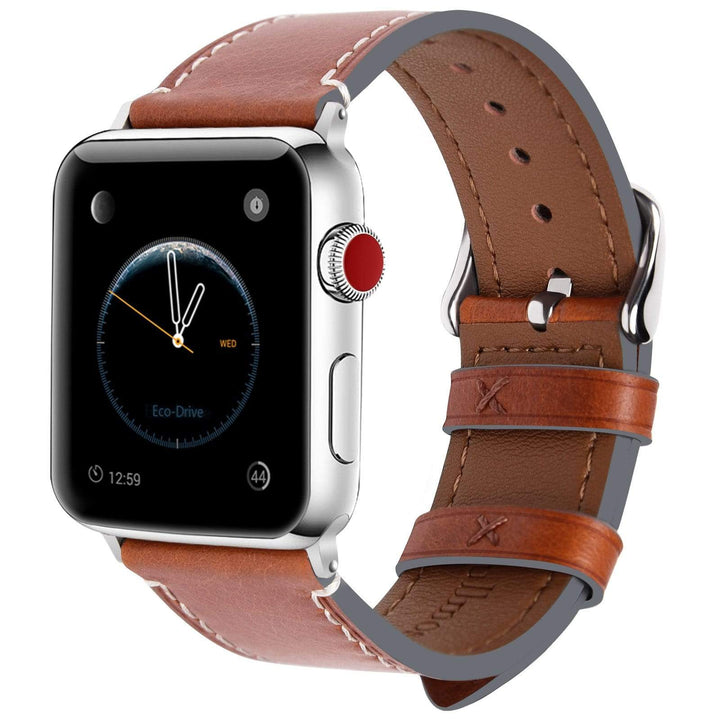 Apple Watch Band | Dark Brown Leather | Wax Fullmosa 38mm/40mm / Sliver