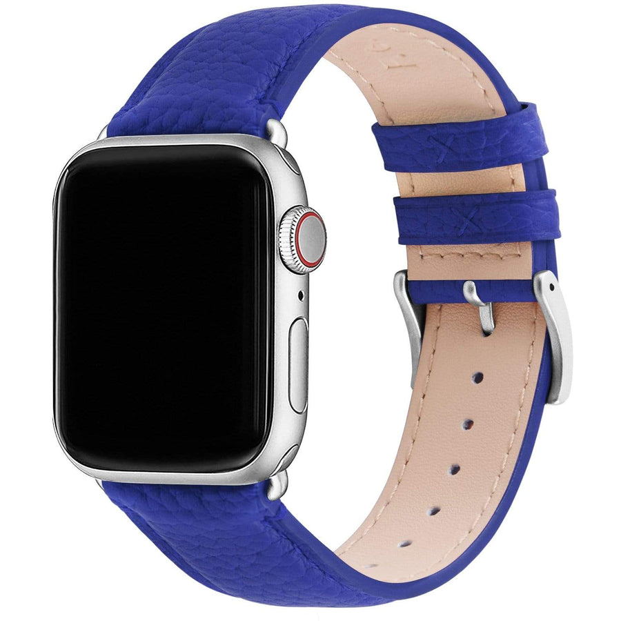 Apple Watch Band | Electric blue | Litchi-Bosin Fullmosa 38mm/40mm / Silver