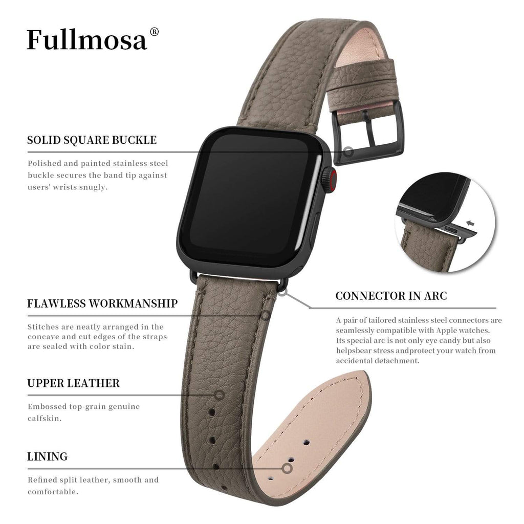 Apple Watch Band | Elephant grey | Litchi-Bosin Fullmosa