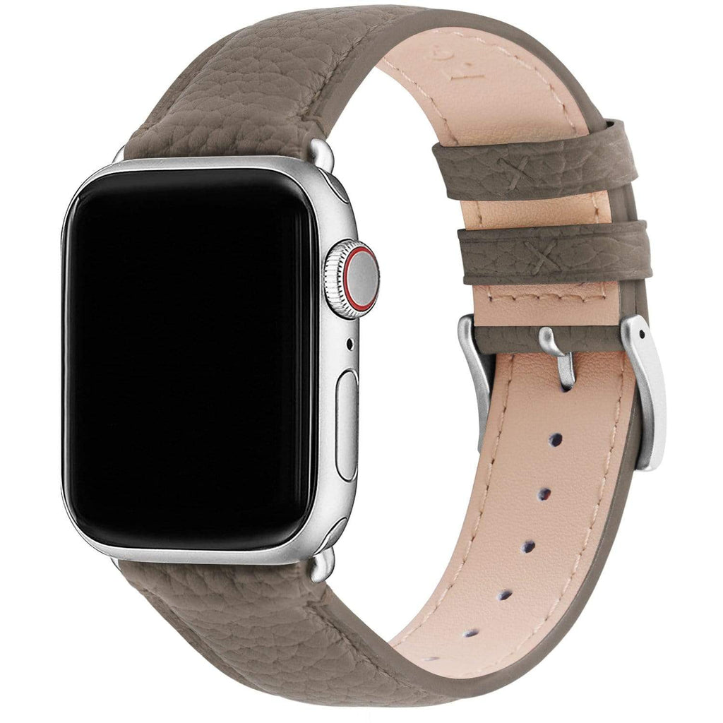 Apple Watch Band | Elephant grey | Litchi-Bosin Fullmosa 38mm/40mm / Silver