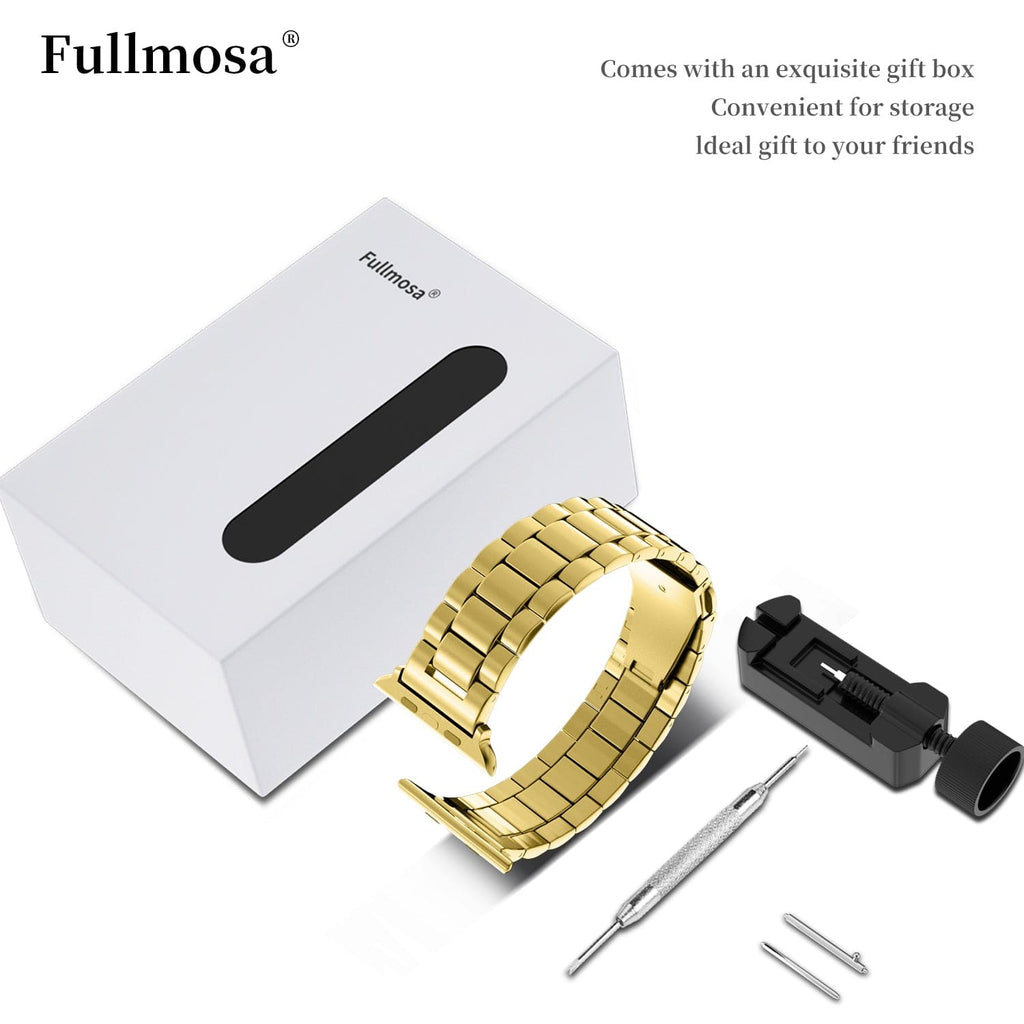 Apple Watch Band  | Golden Stainless Steel Metal Fullmosa