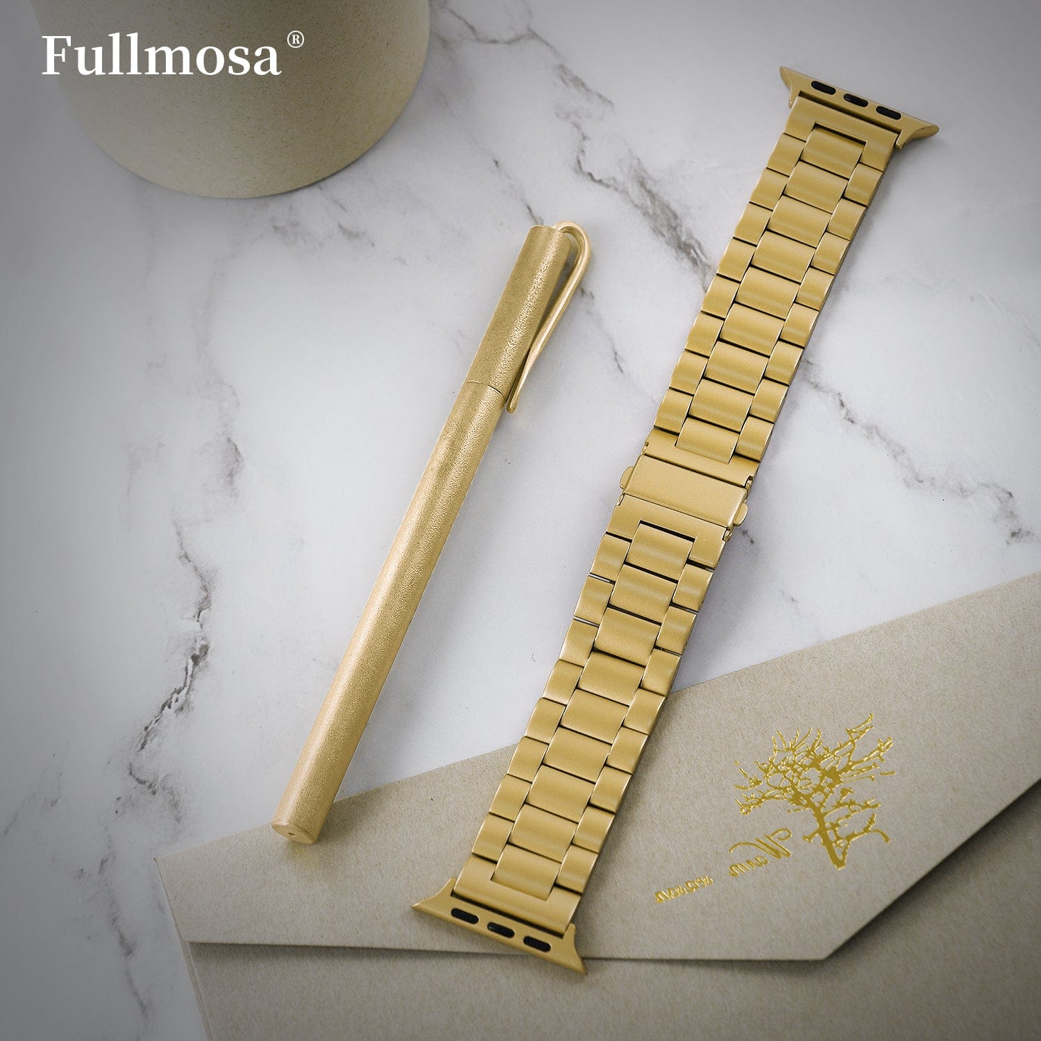Apple Watch Band  | Golden Stainless Steel Metal Fullmosa