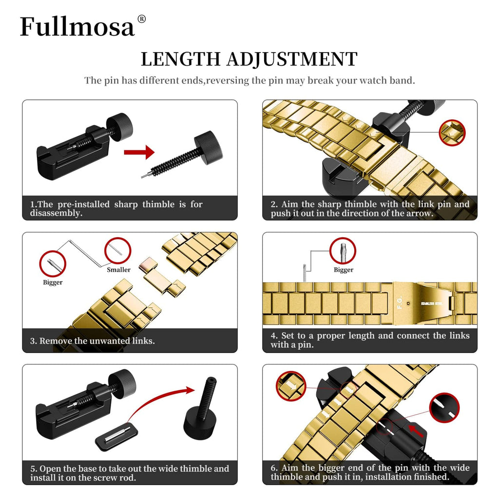 Apple Watch Band  | Golden Stainless Steel Metal Fullmosa