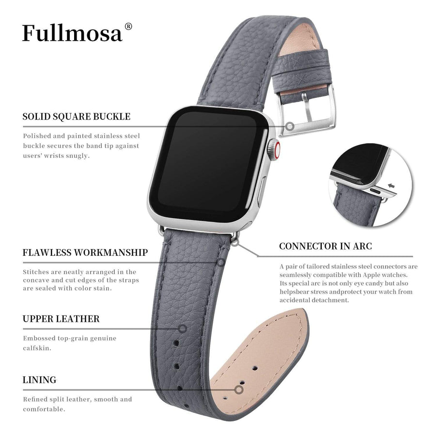 Apple Watch Band | Grey | Litchi-Bosin Fullmosa