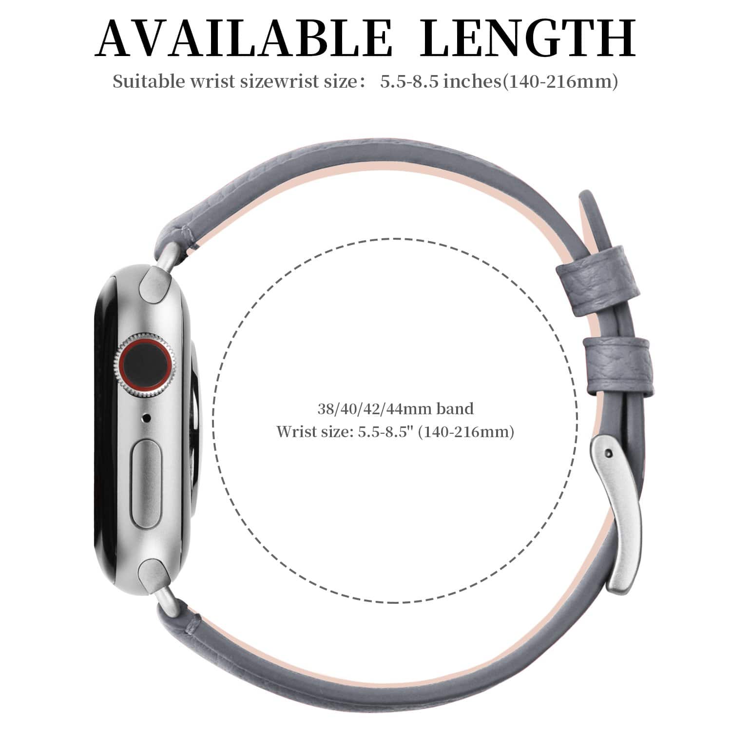 Apple Watch Band | Grey | Litchi-Bosin Fullmosa