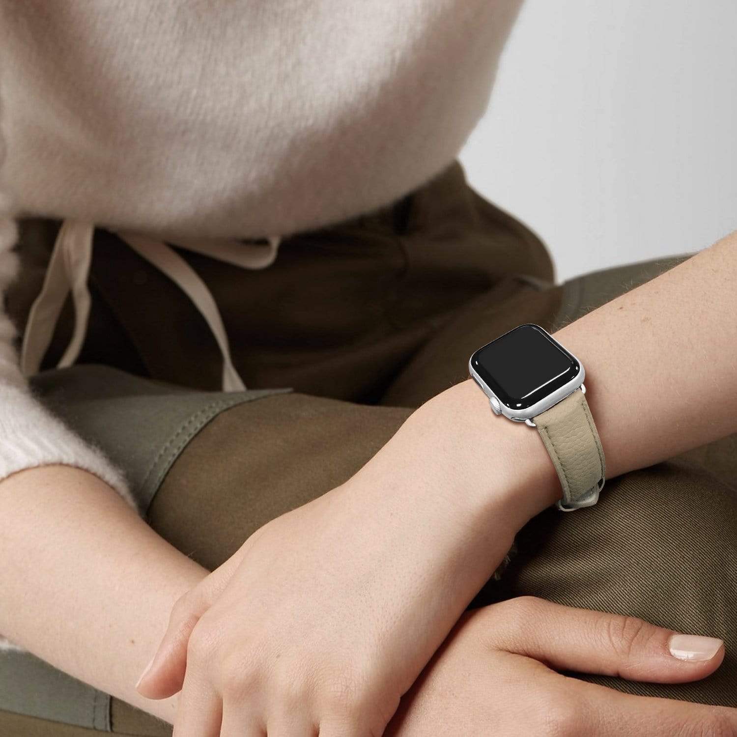Apple Watch Band | khaki | Litchi-Bosin Fullmosa
