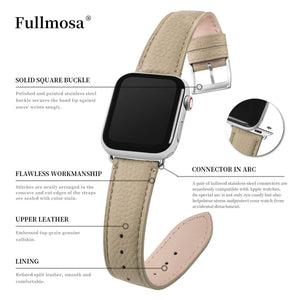 Apple Watch Band | khaki | Litchi-Bosin Fullmosa