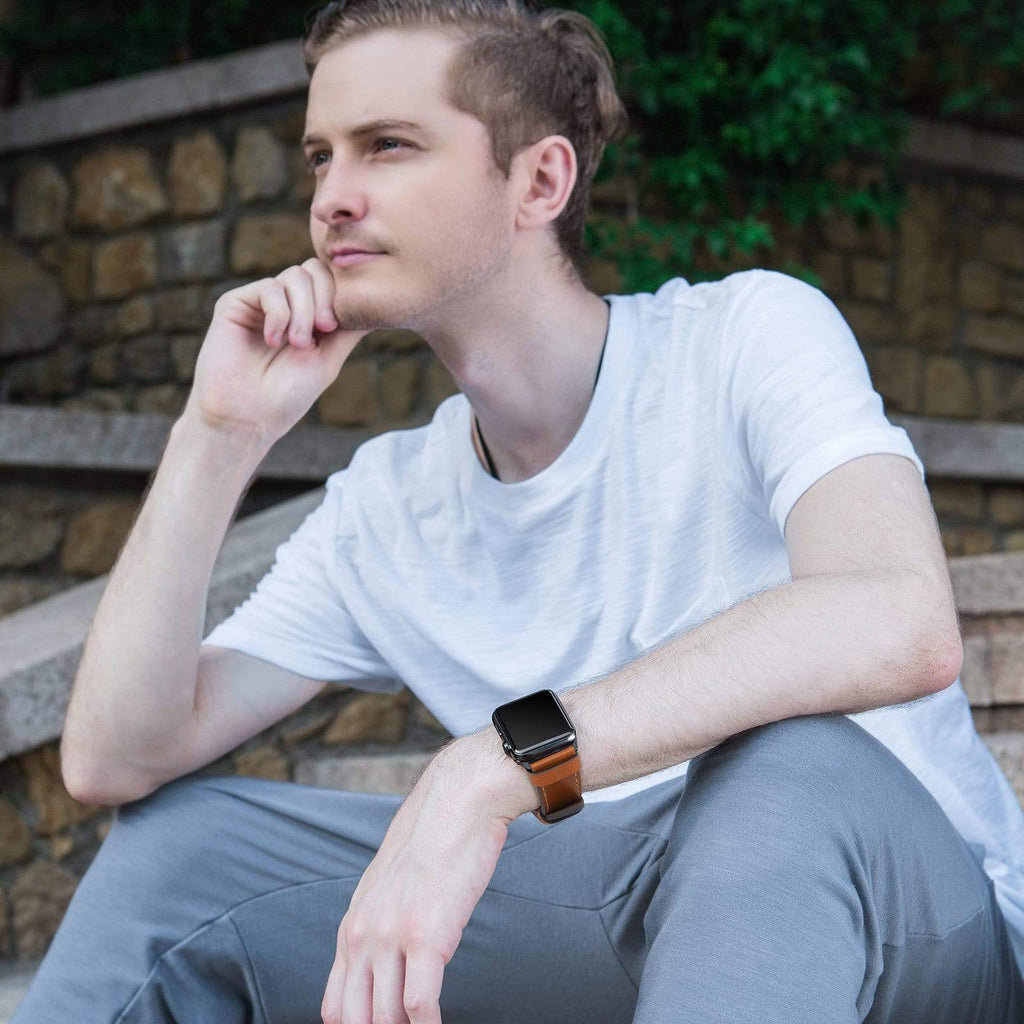 Apple Watch Band | Light Brown Leather | Wax Fullmosa