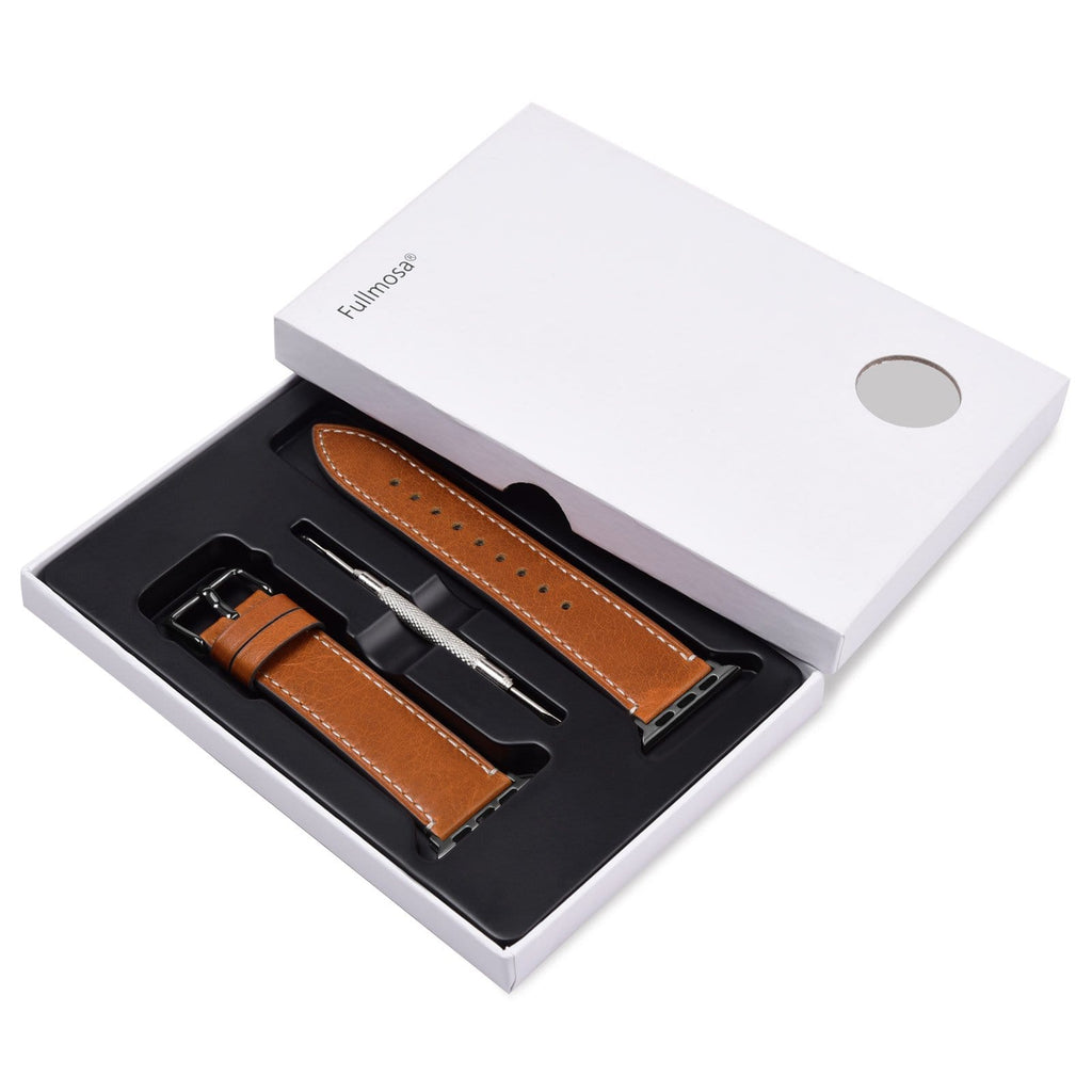Apple Watch Band | Light Brown Leather | Wax Fullmosa