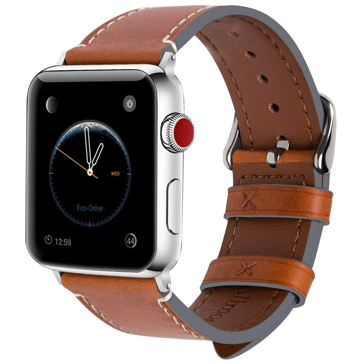 Apple Watch Band | Light Brown Leather | Wax Fullmosa 38mm/40mm / Sliver