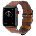 Apple Watch Band | Light Brown Leather | Wax Fullmosa 38mm/40mm / Smoky grey
