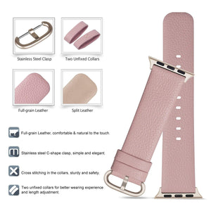 Apple Watch Band | Pink Leather | Litchi Fullmosa