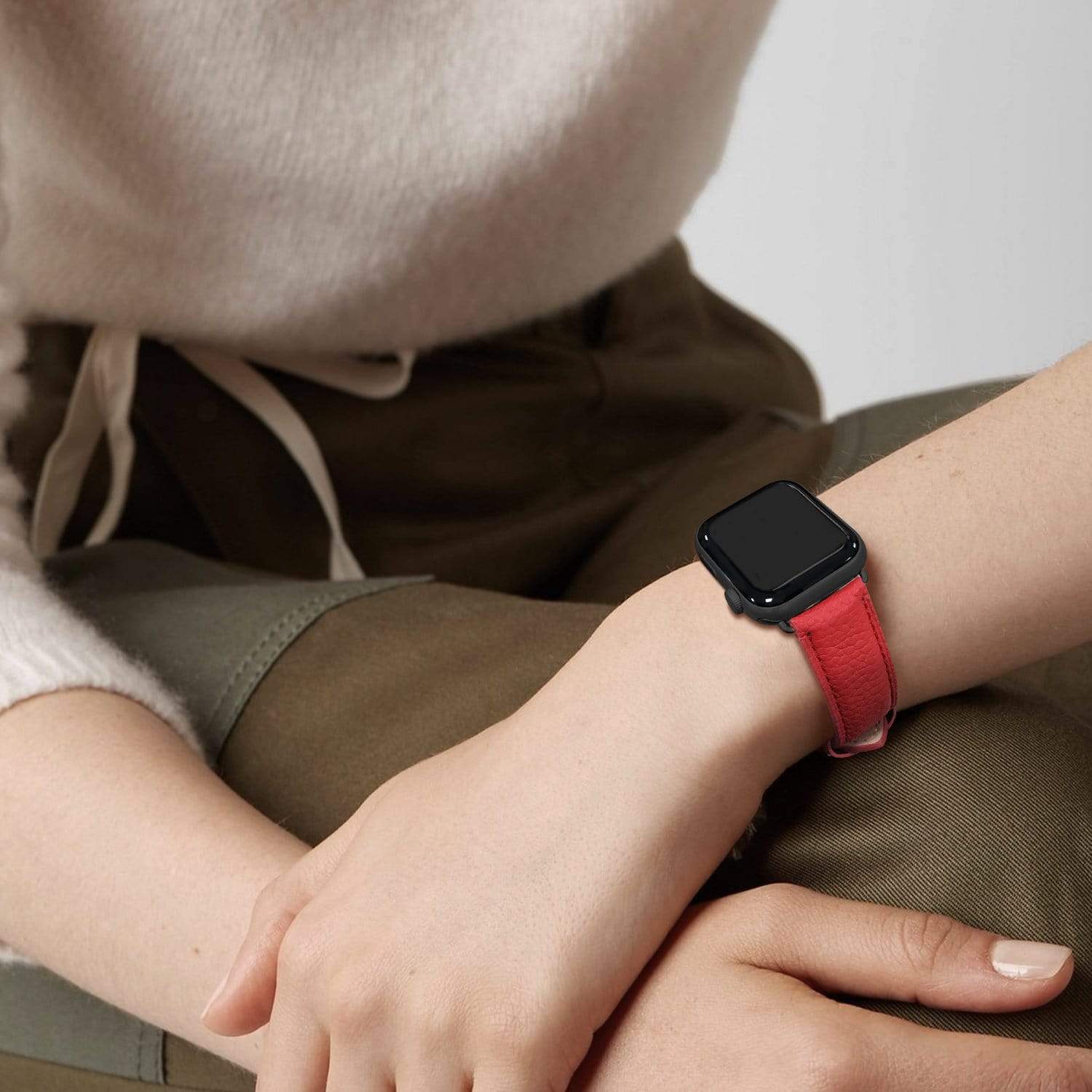 Apple Watch Band | Red | Litchi-Bosin Fullmosa