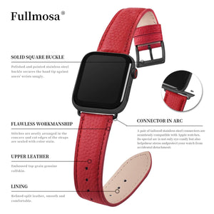 Apple Watch Band | Red | Litchi-Bosin Fullmosa
